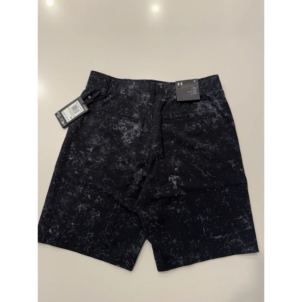 Under Armour UA Golf Printed Storm Short Black 1377303 Mens 30 NWT